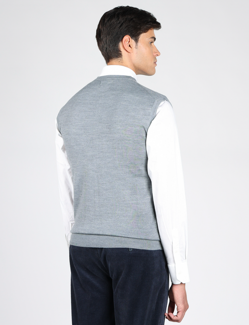 Gilet in lana merinos con bottoni |Colore:Grigio medio