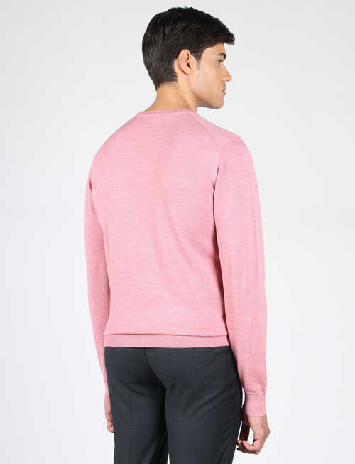 Maglia girocollo in lana merinos |Colore:Rosa
