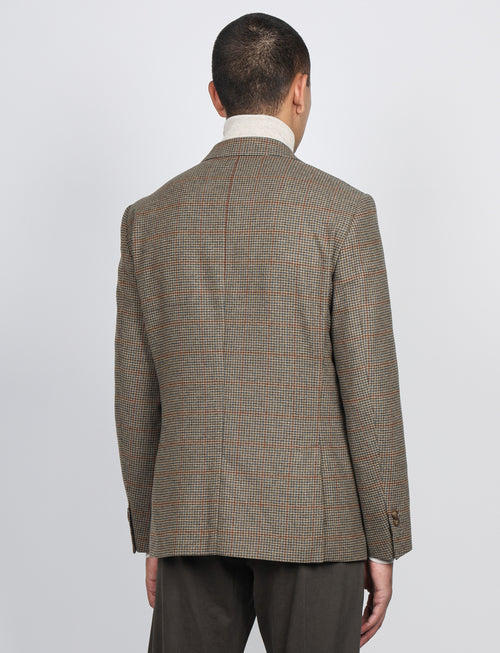 Giacca in lana fantasia pied de poule check |Colore:Cammello