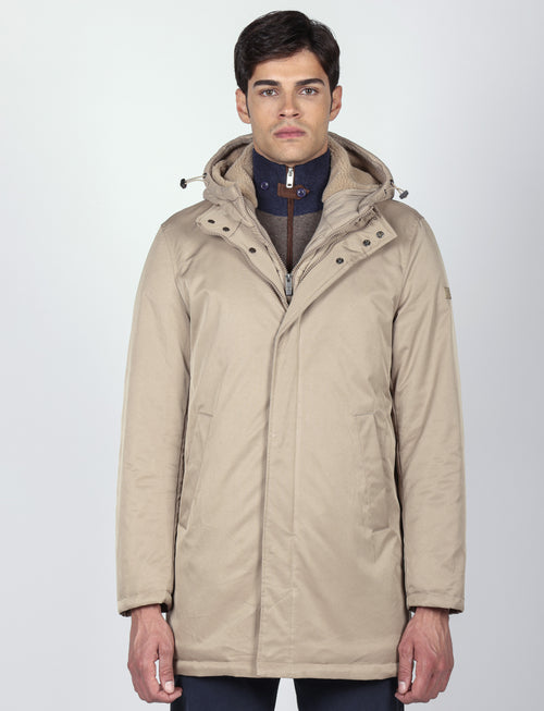 Parka imbottito con pettorina e cappuccio |Colore:Beige