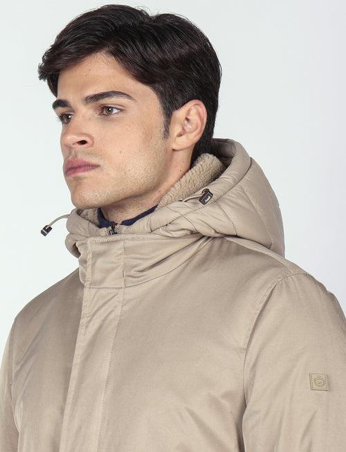 Parka imbottito con pettorina e cappuccio |Colore:Beige