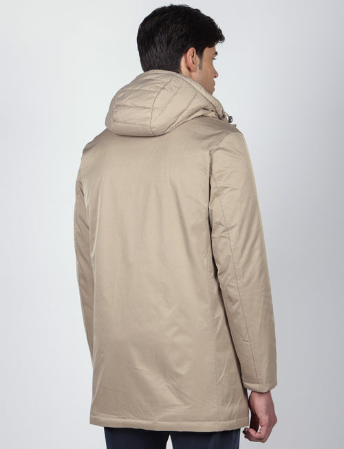 Parka imbottito con pettorina e cappuccio |Colore:Beige