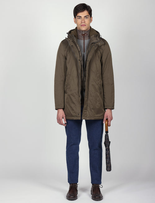 Parka imbottito con pettorina e cappuccio |Colore:Verde militare