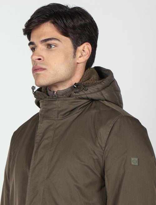 Parka imbottito con pettorina e cappuccio |Colore:Verde militare