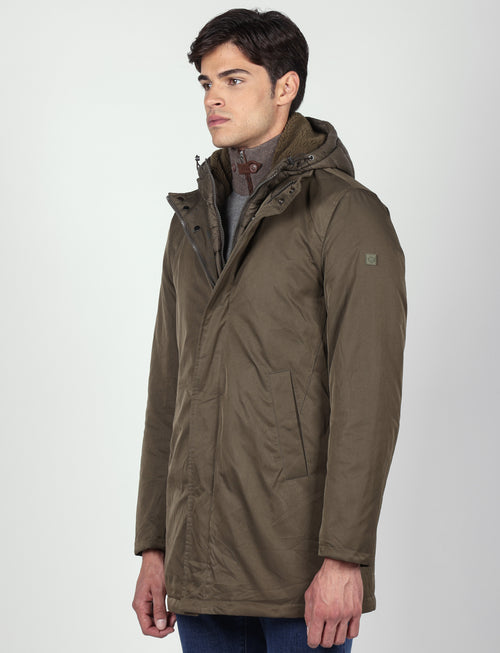 Parka imbottito con pettorina e cappuccio |Colore:Verde militare
