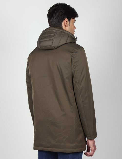 Parka imbottito con pettorina e cappuccio |Colore:Verde militare