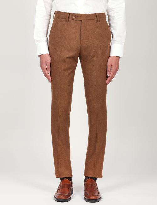 Pantaloni in flanella di lana |Colore:Cammello
