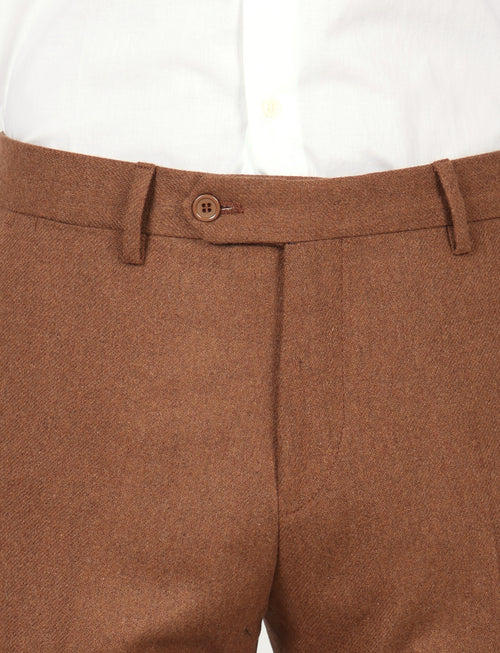 Pantaloni in flanella di lana |Colore:Cammello