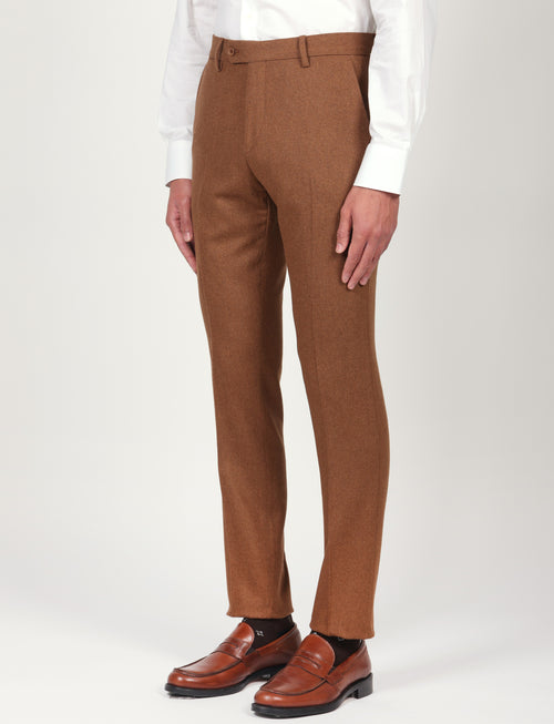 Pantaloni in flanella di lana |Colore:Cammello