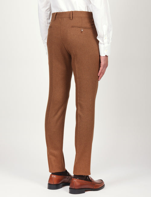 Pantaloni in flanella di lana |Colore:Cammello