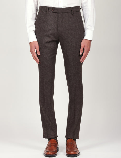 Pantaloni in flanella di lana |Colore:Moro