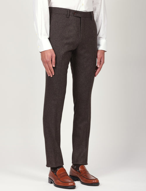 Pantaloni in flanella di lana |Colore:Moro
