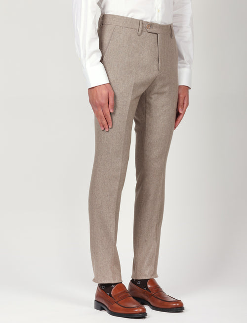 Pantaloni in flanella di lana |Colore:Beige