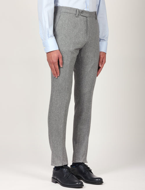 Pantaloni in flanella di lana |Colore:Grigio medio