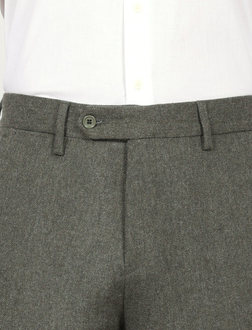 Pantaloni in flanella di lana |Colore:Salvia
