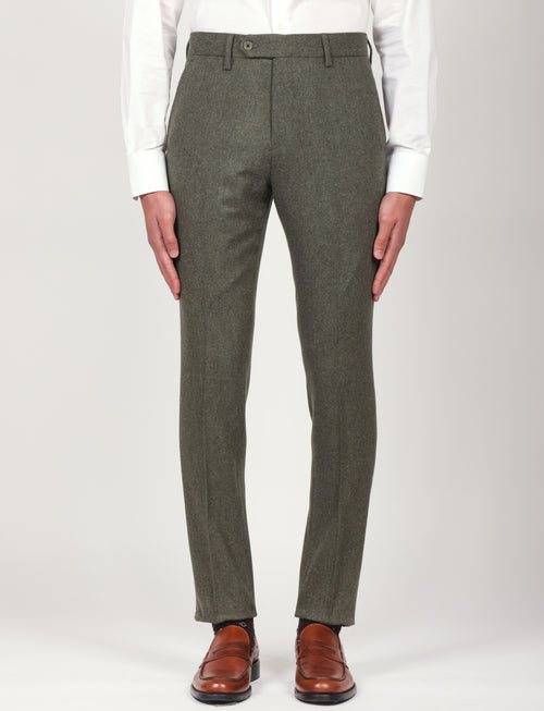 Pantaloni in flanella di lana |Colore:Salvia