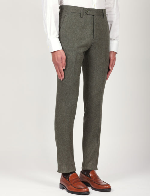 Pantaloni in flanella di lana |Colore:Salvia