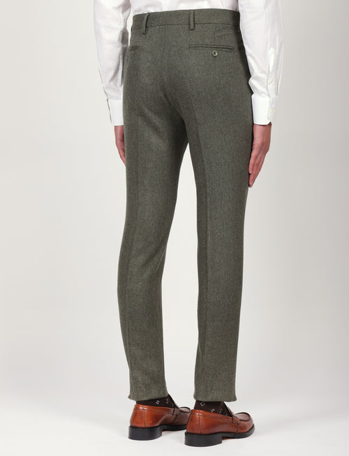 Pantaloni in flanella di lana |Colore:Salvia
