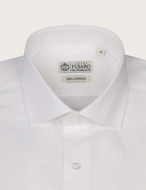 Camicia spigata in cotone |Colore:Bianco