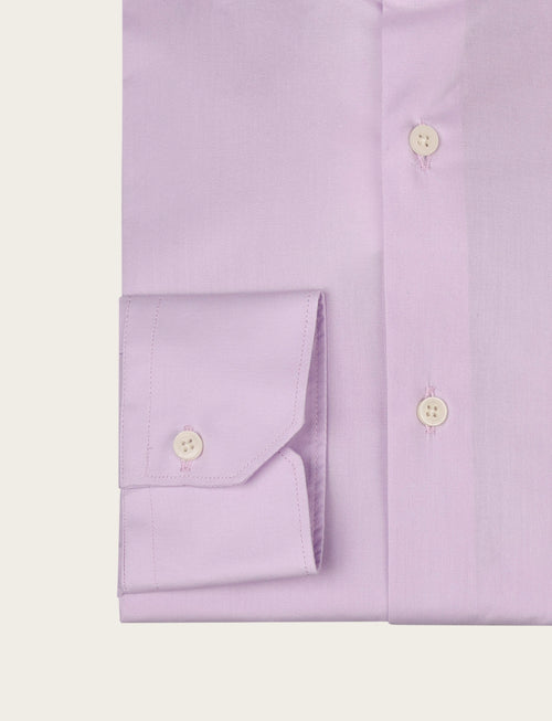 Camicia tinta unita in cotone stretch |Colore:Lilla