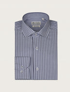 Camicia a righe bicolore in puro cotone_Luigi Fusaro
