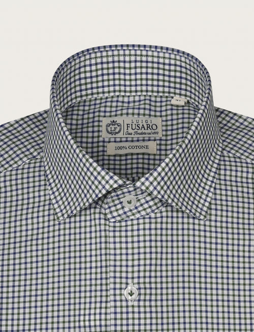 Camicia quadretto bicolore in cotone_Luigi Fusaro