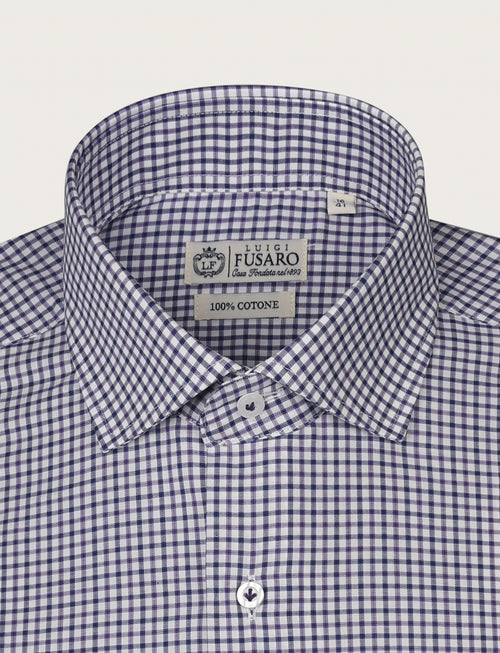 Camicia quadretto bicolore in cotone_Luigi Fusaro
