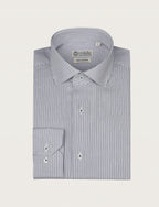 Camicia a bastoncino bicolore in cotone_Luigi Fusaro