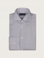 Camicia in cotone stretch micro disegno geometrico luigi fusaro