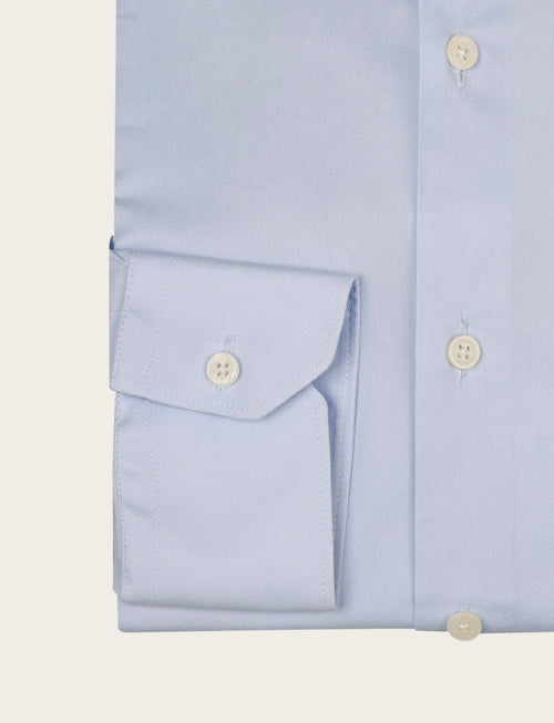 Camicia tinta unita in cotone stretch |Colore:Celeste