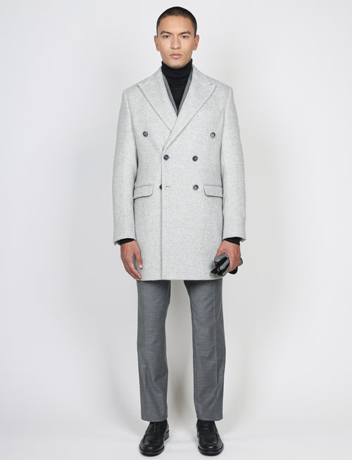 Cappotto doppiopetto spigato |Colore:Panna