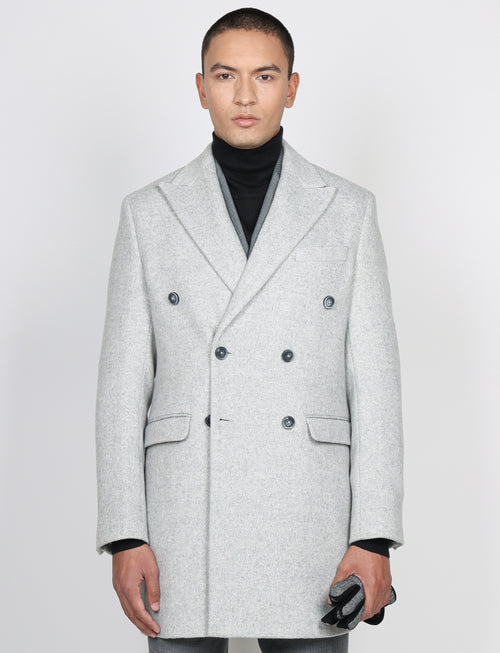 Cappotto doppiopetto spigato |Colore:Panna