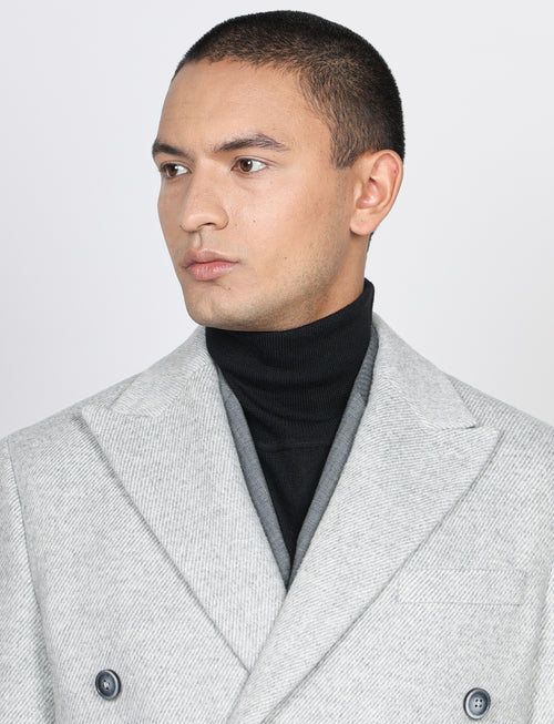 Cappotto doppiopetto spigato |Colore:Panna