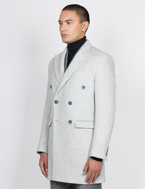 Cappotto doppiopetto spigato |Colore:Panna
