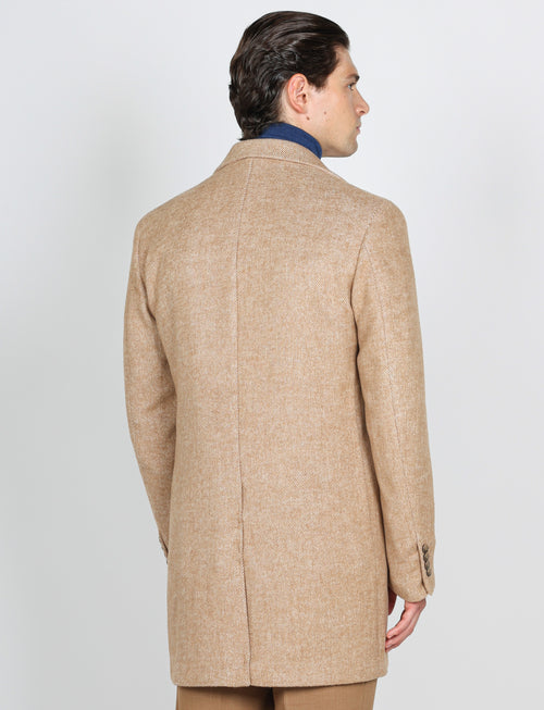Cappotto doppiopetto spigato |Colore:Cammello