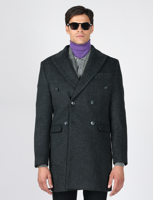 Cappotto doppiopetto spigato |Colore:Grigio