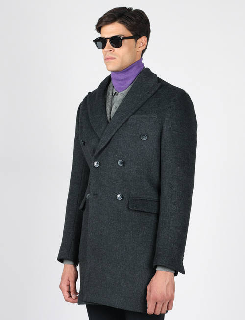 Cappotto doppiopetto spigato |Colore:Grigio