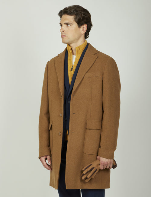 Cappotto in lana tessuto nido d'ape_Luigi Fusaro