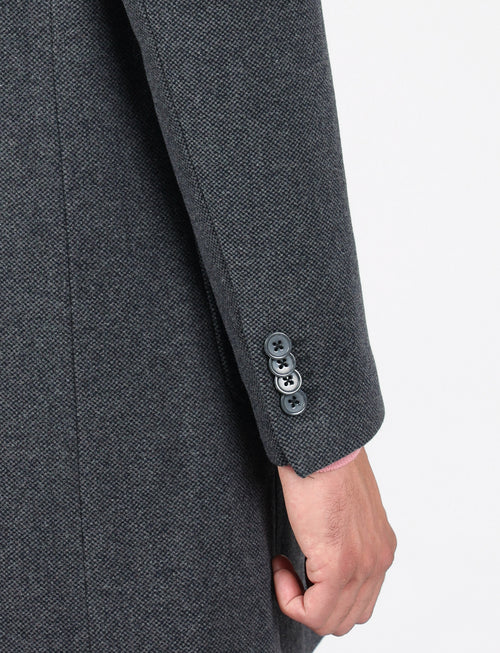Cappotto in lana tessuto nido d'ape_Luigi Fusaro