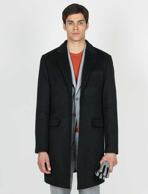 Cappotto classico in lana misto |Colore:Nero
