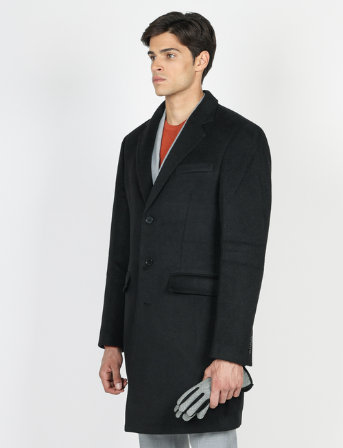 Cappotto classico in lana misto |Colore:Nero