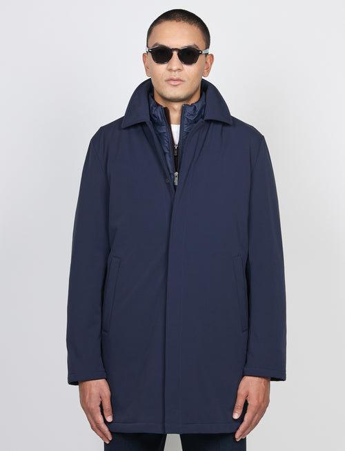 Trench tecnico con pettorina removibile |Colore:Blu