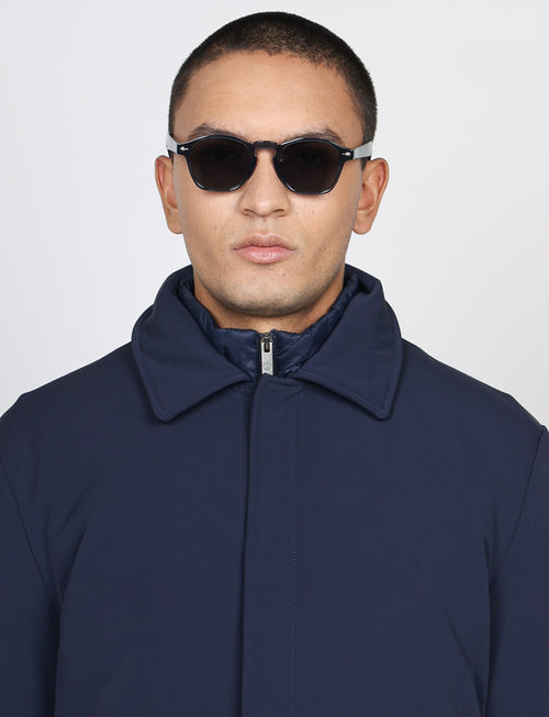 Trench tecnico con pettorina removibile |Colore:Blu
