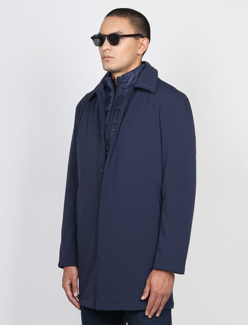 Trench tecnico con pettorina removibile |Colore:Blu