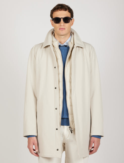 Trench tecnico con pettorina removibile |Colore:Panna