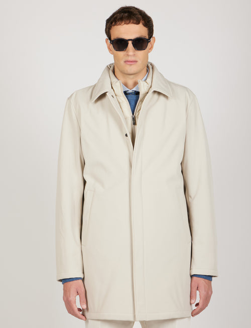 Trench tecnico con pettorina removibile |Colore:Panna