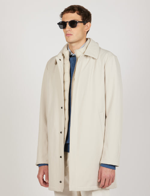 Trench tecnico con pettorina removibile |Colore:Panna
