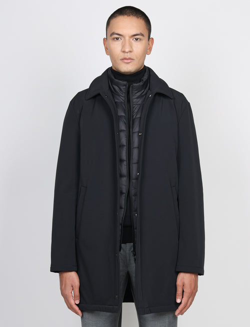 Trench tecnico con pettorina removibile |Colore:Nero