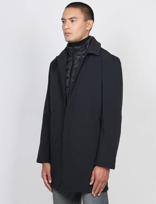 Trench tecnico con pettorina removibile |Colore:Nero
