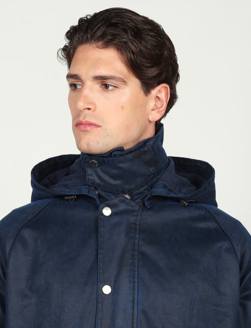 Giaccone tecnico con cappuccio |Colore:Blu